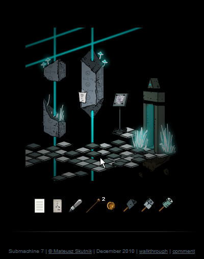 Submachine 7: The Core (Browser) screenshot: Most of the garden now looks like this - falling apart into the void, only kept together by energy lines...