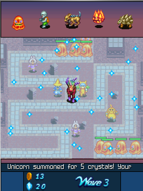 Crystal Defenders (Windows Mobile) screenshot: Unicorn summon