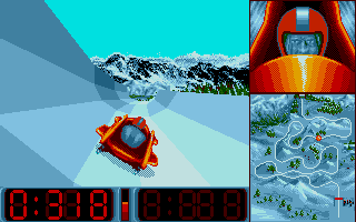 Super Ski II (Atari ST) screenshot: You are on the Bobsleigh's route