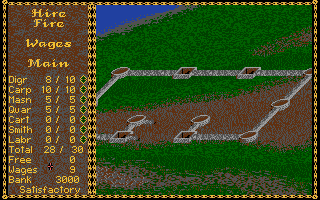 Castles (Atari ST) screenshot: Hiring workers