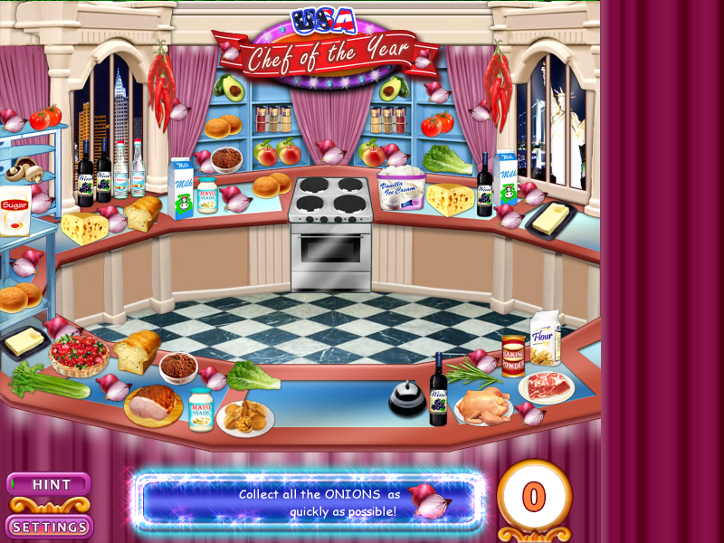 Go-Go Gourmet: Chef of the Year (Windows) screenshot: Finding all onions.