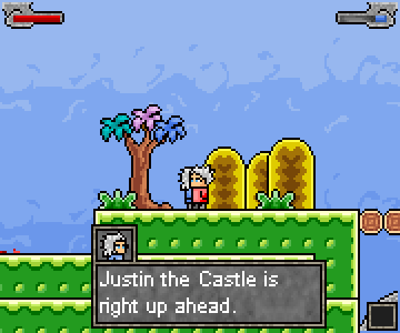 Ainevoltas (Windows) screenshot: Meeting Amos before entering the castle.
