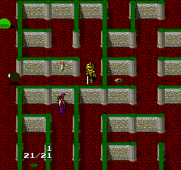 The Tower of Druaga (TurboGrafx-16) screenshot: You'll find a wizard at Floor 4, who throws lightning bolts at you.
