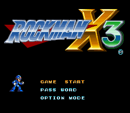 Mega Man X3 (SNES) screenshot: Japanese Title Screen
