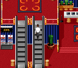 Super Caesars Palace (SNES) screenshot: Riding an escalator