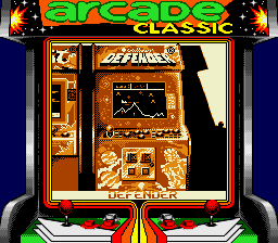 Arcade Classic 4: Defender/Joust (Game Boy) screenshot: Defender machine