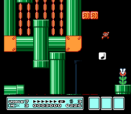 Super Mario Bros. 3 (NES) screenshot: It's full of pipes
