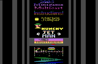 2005 MiniGame MultiCart (Atari 2600) screenshot: Title screen and main menu