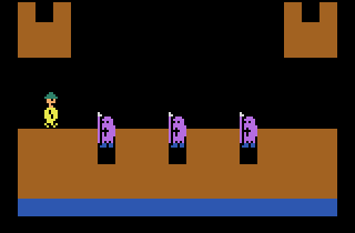 2005 MiniGame MultiCart (Atari 2600) screenshot: Hunchy: I need to jump these guys without them hitting me.