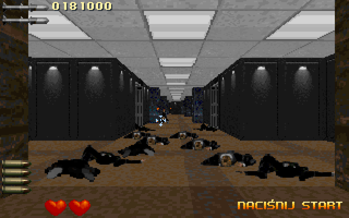 A.D Cop (DOS) screenshot: Corridor of corpses