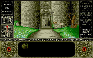 Elvira (Amiga) screenshot: Game start