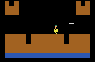 2005 MiniGame MultiCart (Atari 2600) screenshot: Hunchy: I need to not jump into the arrow.