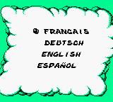 The Smurfs' Nightmare (Game Boy Color) screenshot: Language selection