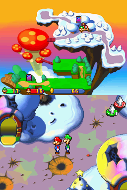 Mario & Luigi: Partners in Time (Nintendo DS) screenshot: The destroyed village