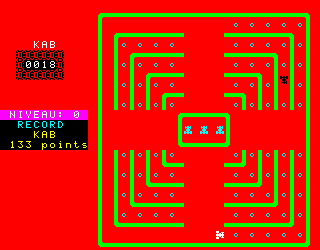 Car Crash (Exelvision) screenshot: Some options lead to a green and red circuit