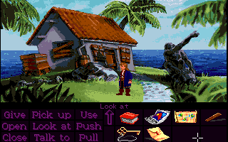 Monkey Island 2: LeChuck's Revenge (Amiga) screenshot: A old cabin. (Monkey Island 2 Lite Mode)