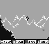 Lunar Lander (Game Boy) screenshot: Watch out for the meteorites