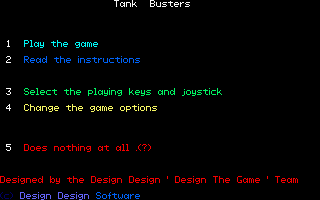 Rommel's Revenge (Amstrad CPC) screenshot: Main menu
