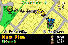 Over the Hedge (Game Boy Advance) screenshot: In chapter 3s map, you can have it redraw the plan.