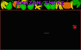 Amazon Snake (DOS) screenshot: This is the start of the game, the snake is at its smallest.