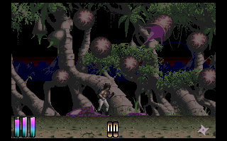 Shadow of the Beast III (Amiga) screenshot: The first level is the Forest of Zeakros.