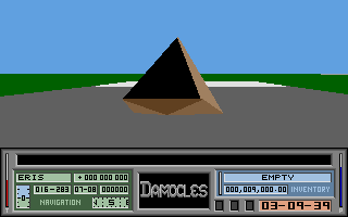 Damocles: Mercenary II (Atari ST) screenshot: Your space ship doesn't look like much