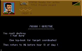 Hunter (Amiga) screenshot: Mission Briefing