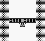 Amida (Game Boy) screenshot: Game over.