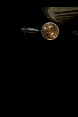 LEGO Star Wars III: The Clone Wars (Nintendo DS) screenshot: FMV cutscene upon starting Level 1, showing an intergalactic war