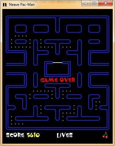 Pacman (Windows) screenshot: Game Over