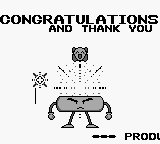 Amida (Game Boy) screenshot: Congratulations and Thank You... Let's "enjoy" the staff roll...