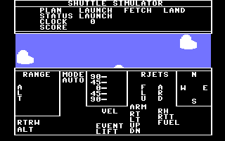 Shuttle Simulator (Commodore 64) screenshot: Lift-off
