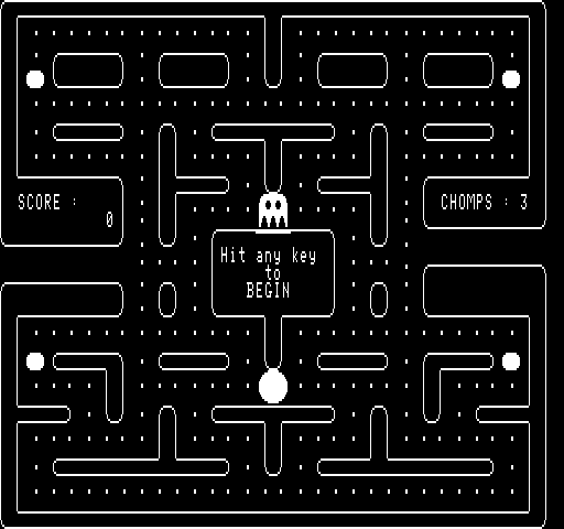 Chomp (Exidy Sorcerer) screenshot: About to begin