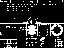 Shuttle Simulator (Dragon 32/64) screenshot: Bringing in the satellite