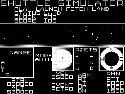 Shuttle Simulator (Dragon 32/64) screenshot: You can see the Earth below