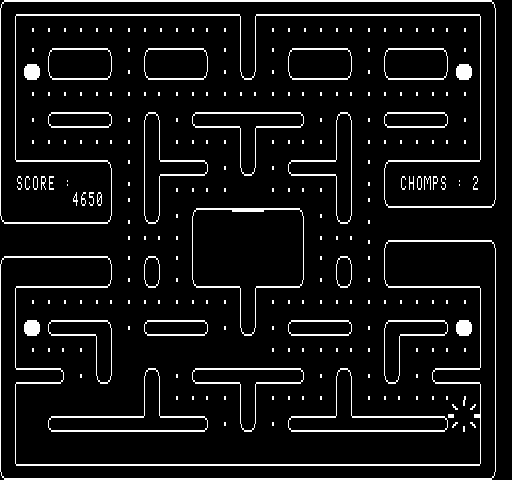 Chomp (Exidy Sorcerer) screenshot: Chomp getting killed