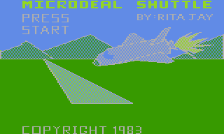 Shuttle Simulator (Atari 8-bit) screenshot: Title screen