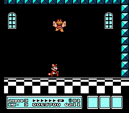 Super Mario Bros. 3 (NES) screenshot: Fighting a boss