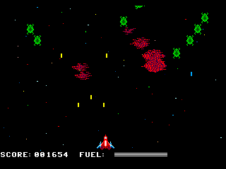 Zenix (TRS-80 CoCo) screenshot: Triple shot