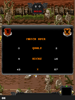 Cristiano Ronaldo Underworld Football (J2ME) screenshot: End results