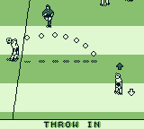 Elite Soccer (Game Boy) screenshot: A throw in