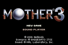 Mother 3 (Game Boy Advance) screenshot: Main menu