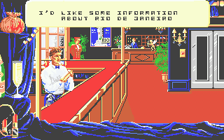 Emmanuelle: A Game of Eroticism (Atari ST) screenshot: Conversation at the bar