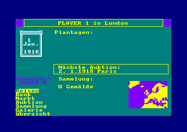 Vermeer (Amstrad CPC) screenshot: Main screen