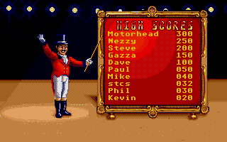 Circus Games (Atari ST) screenshot: High score
