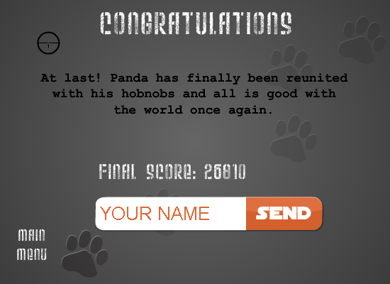 Panda Tactical Sniper (Browser) screenshot: You win!