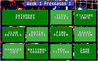 Championship Manager (Atari ST) screenshot: Main menu