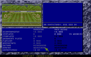 Bundesliga Manager Professional (Atari ST) screenshot: My home arena