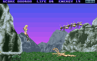 Entity (Amiga) screenshot: ... avoiding some nasty creatures...