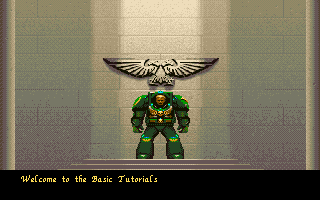 Space Hulk (Amiga) screenshot: Before each mission there are two types of briefing. General one that is rather trying to embrace you with the story...